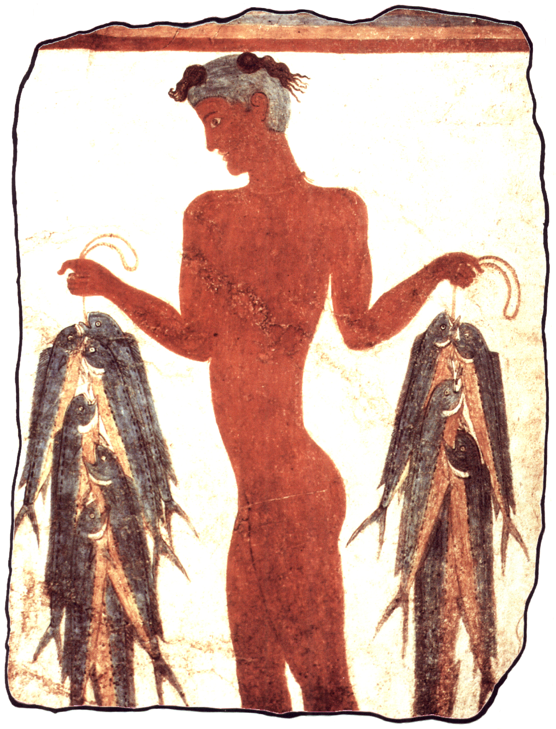 Plaque de plâtre - Pêcheurs de Santorin