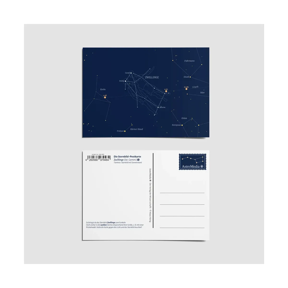 Cartes postales des constellations du zodiaque, lot de 12 - AstroMedia