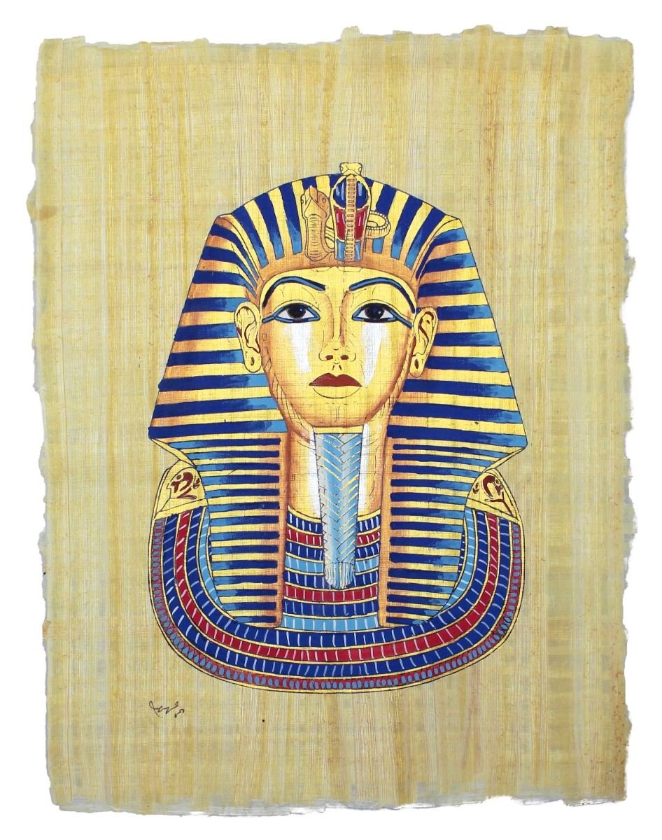Papyrus Klein-Formate - Die Totenmaske des Tut-Anch-Amun bemalt