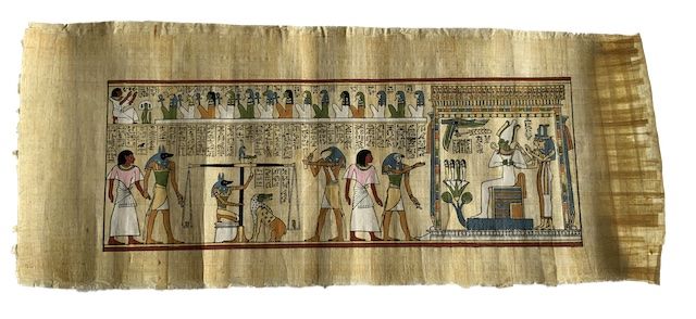 Papyrus Gross-Formate - Ägyptisches Totengericht bemalt