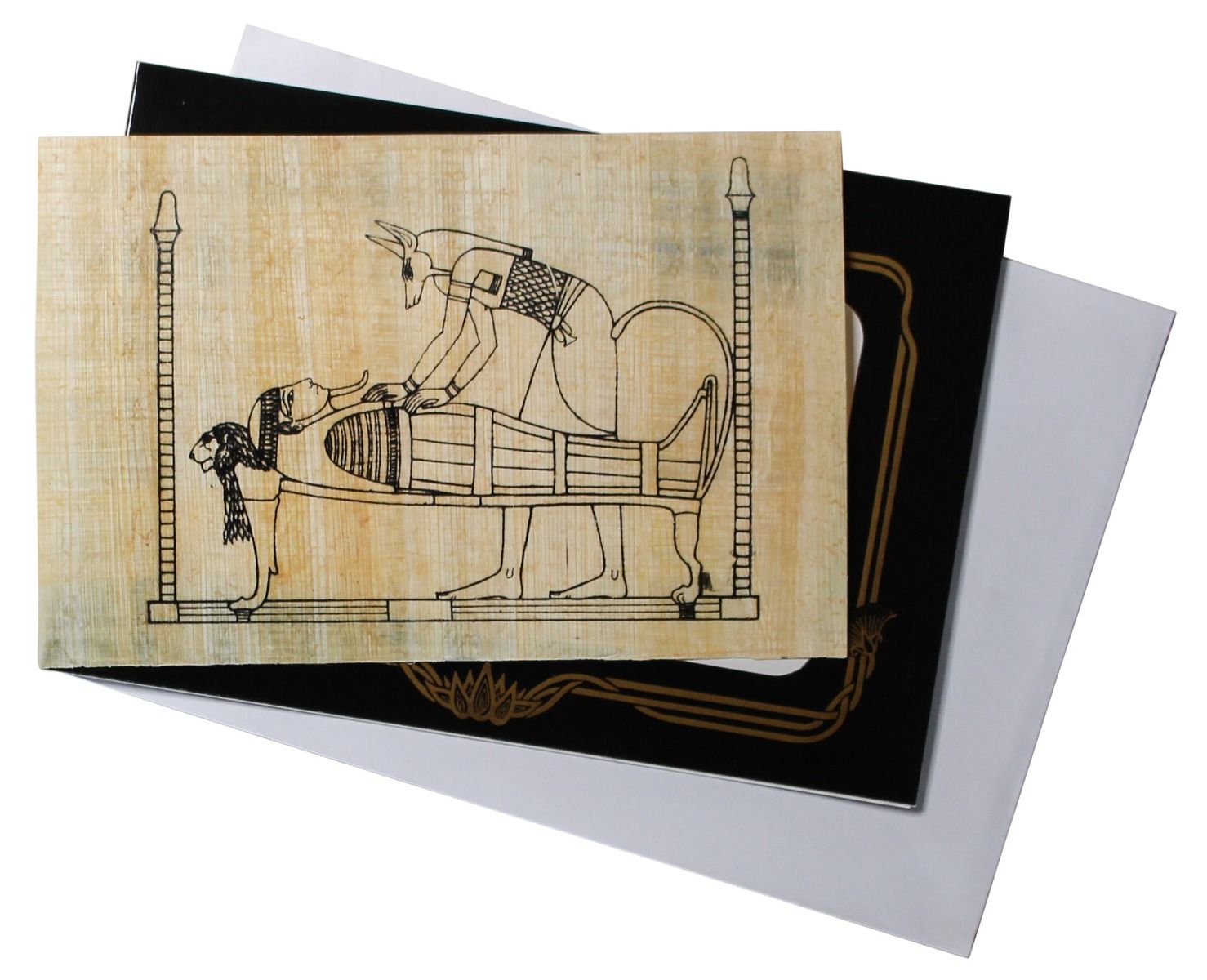 Papyrus Mini-Galerie - Anubis und Mumie
