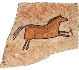 Höhlenmalerei Einzelmotiv „Galoppierendes Pferd“
