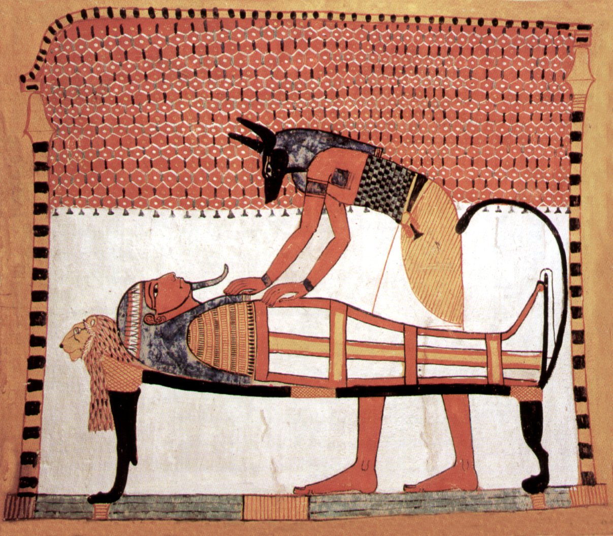 Plaque de plâtre Anubis et Momie