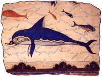Gipsplatte - Delfin von Knossos
