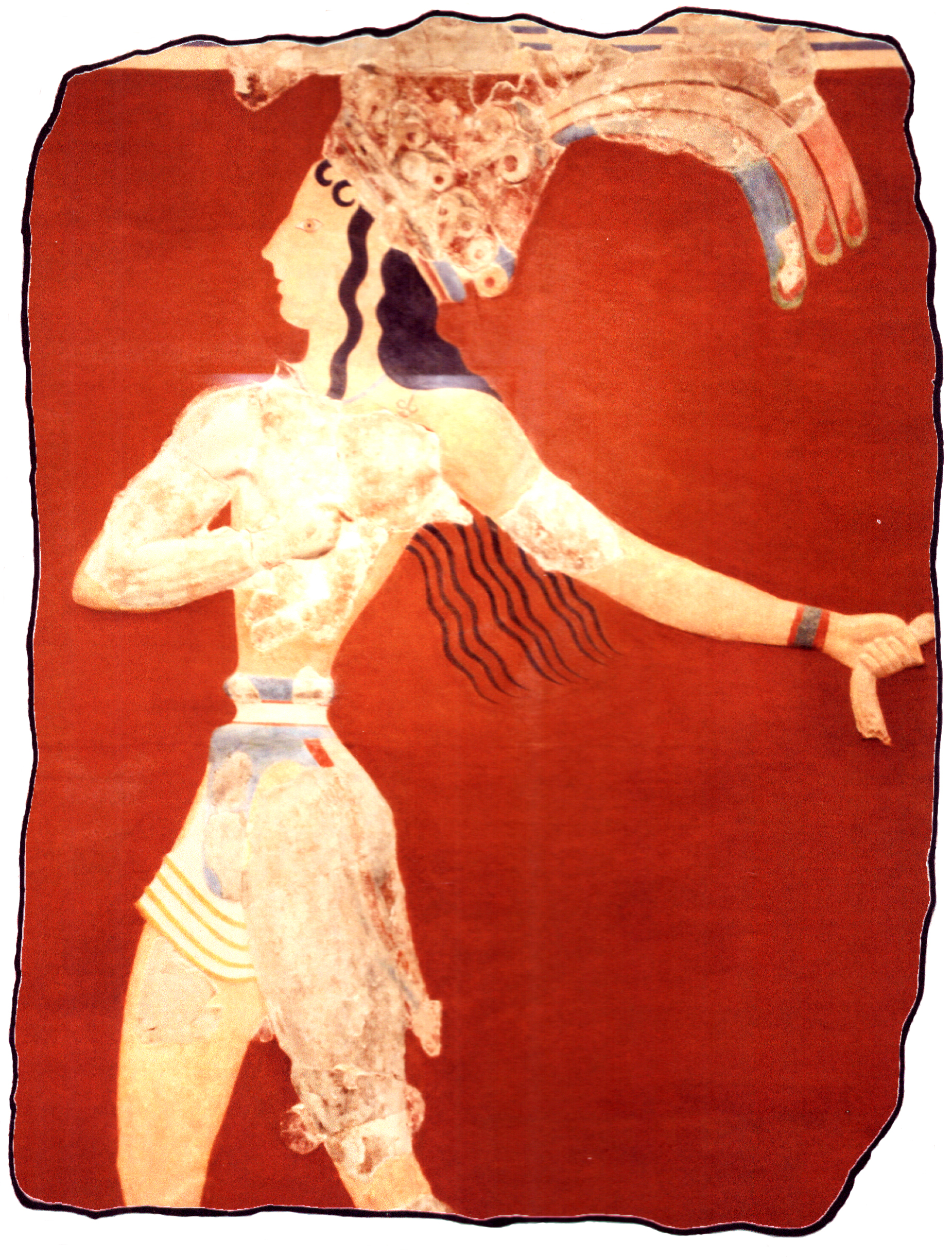 Plaque de plâtre - Prince dans le champ de lys de Cnossos