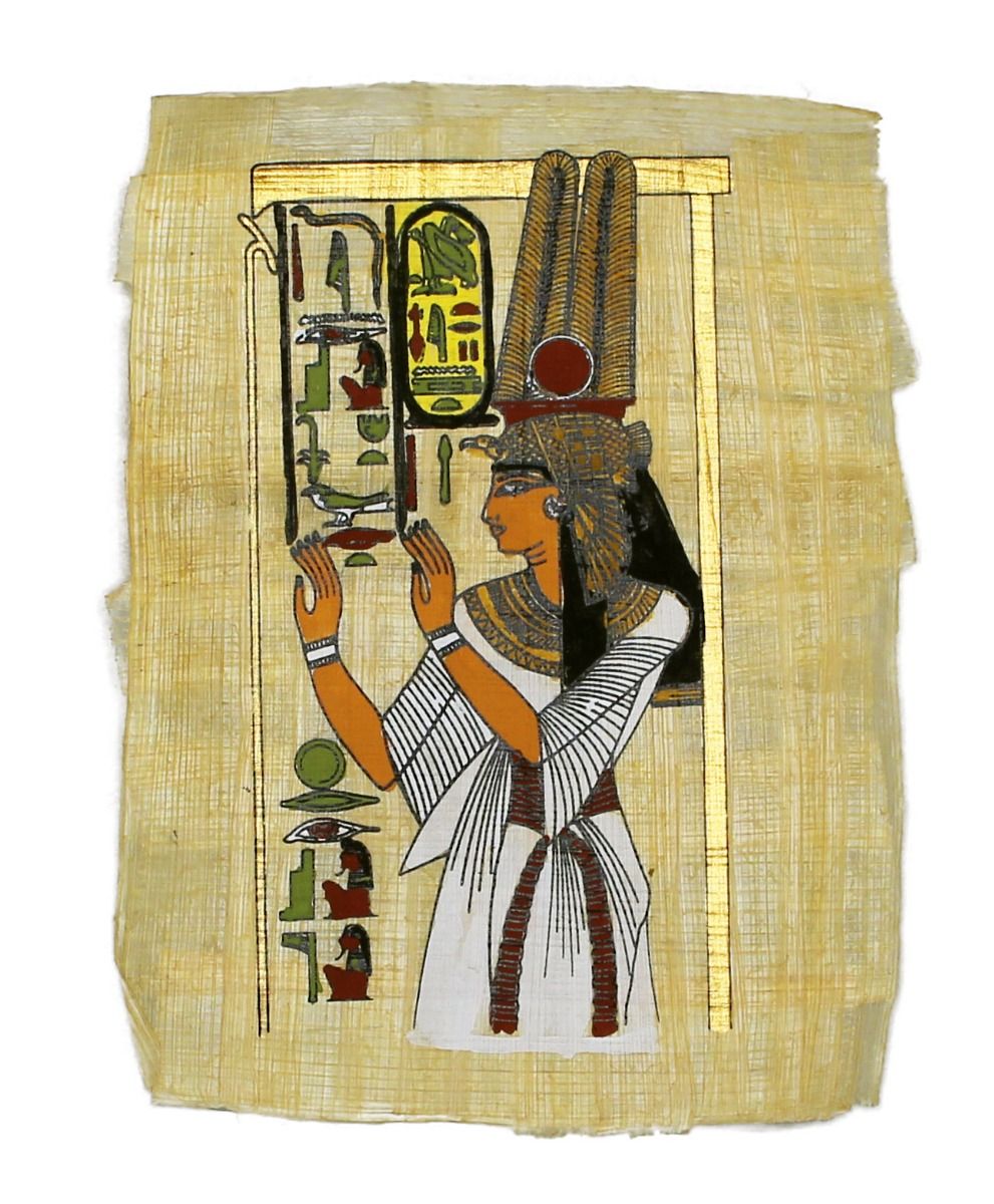Papyrus Klein-Formate - Nefertari bemalt
