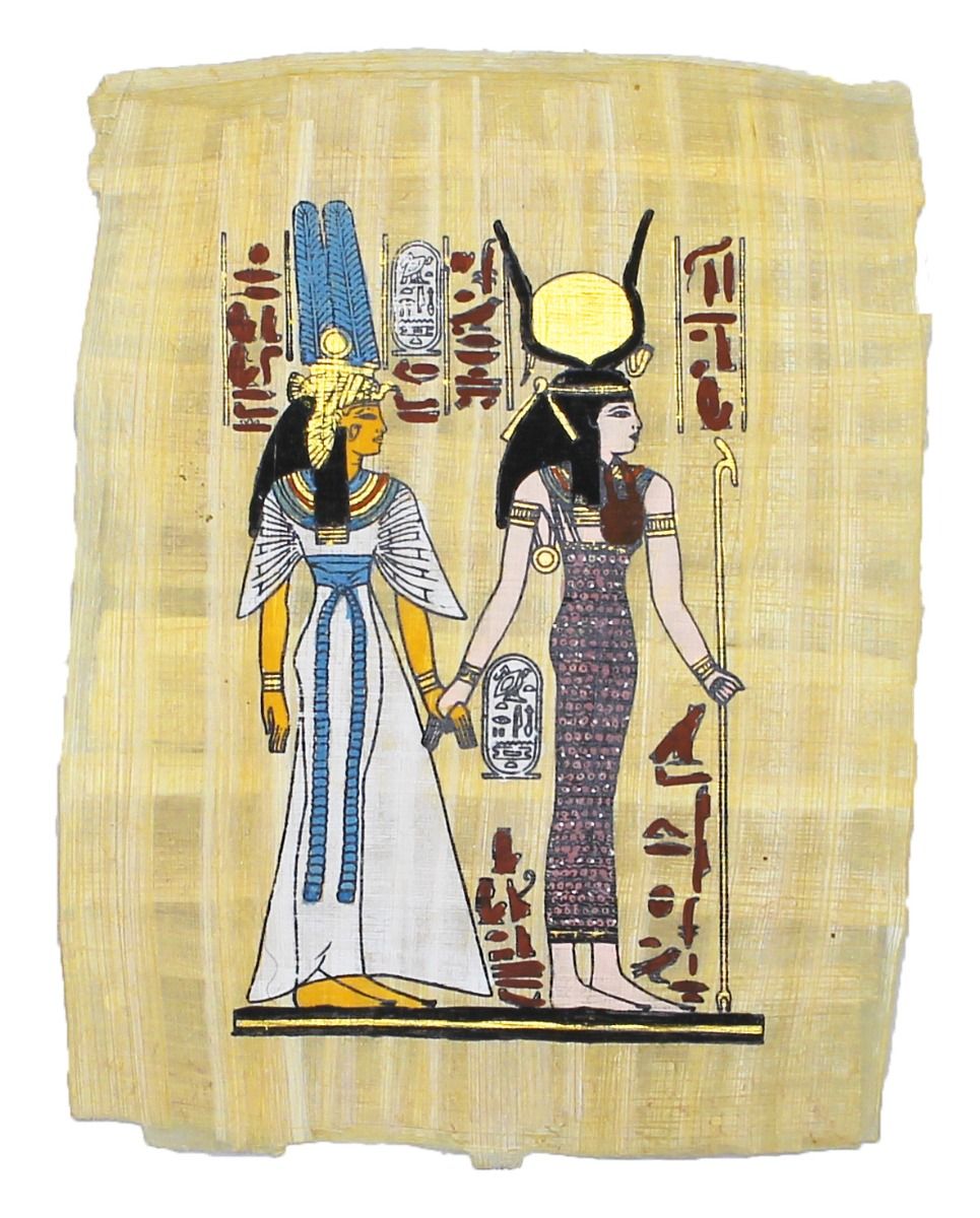 Papyrus Klein-Formate - Isis und Nefertari bemalt