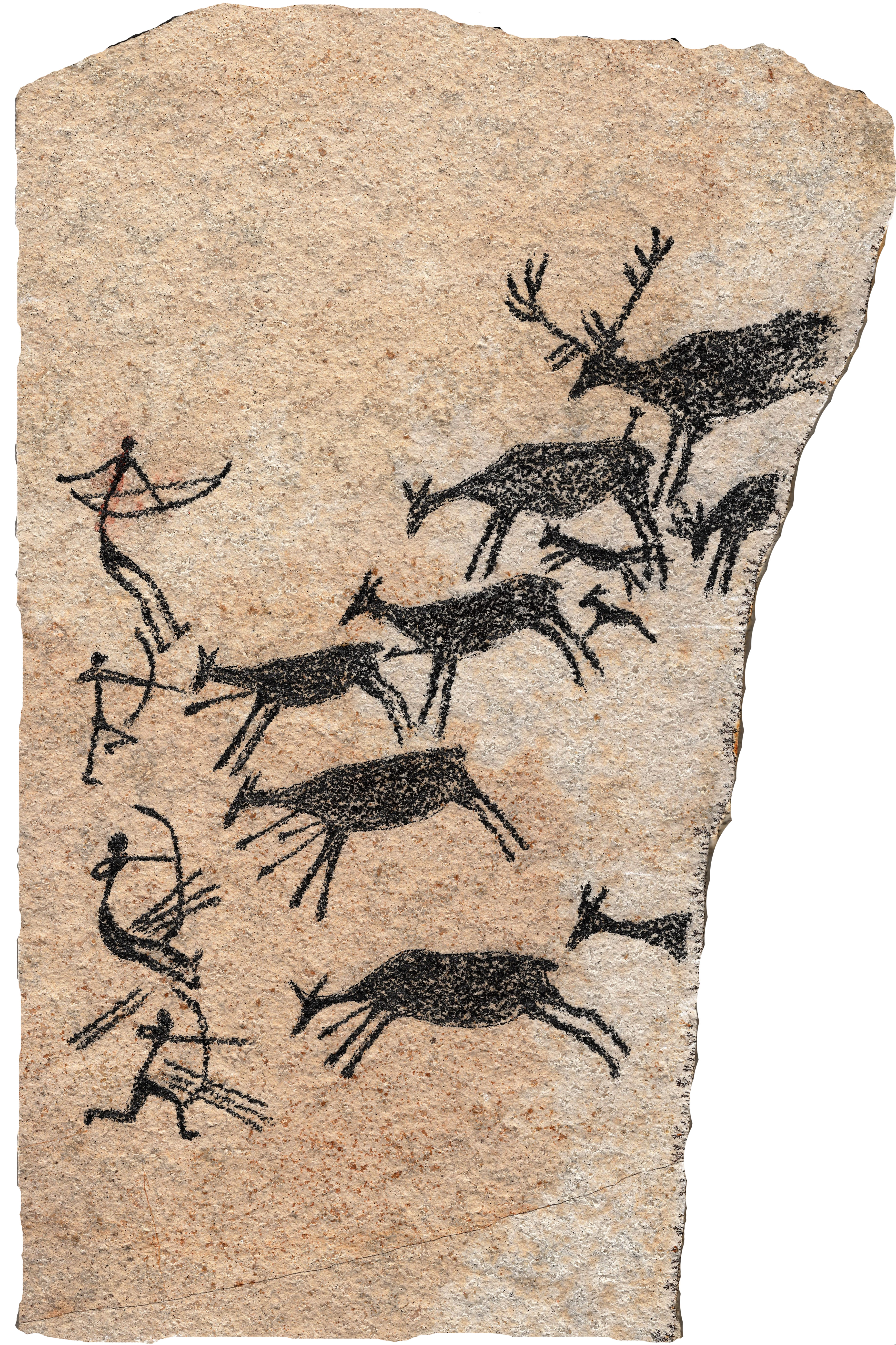 Peinture rupestre motif unique "Chasse au cerf"