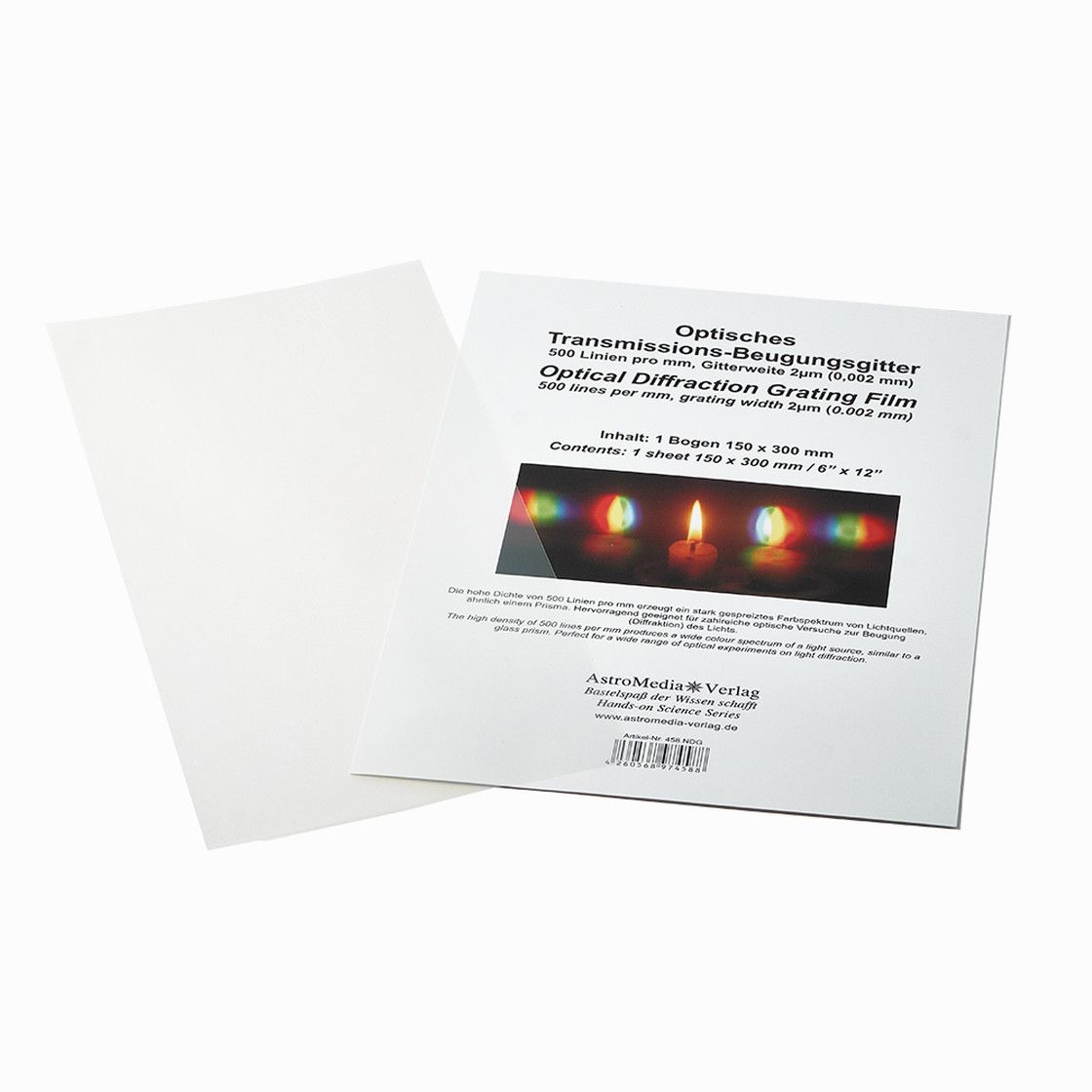 Das Durchlicht-Beugungsgitter, 150 x 300 mm, GW 500 - AstroMedia