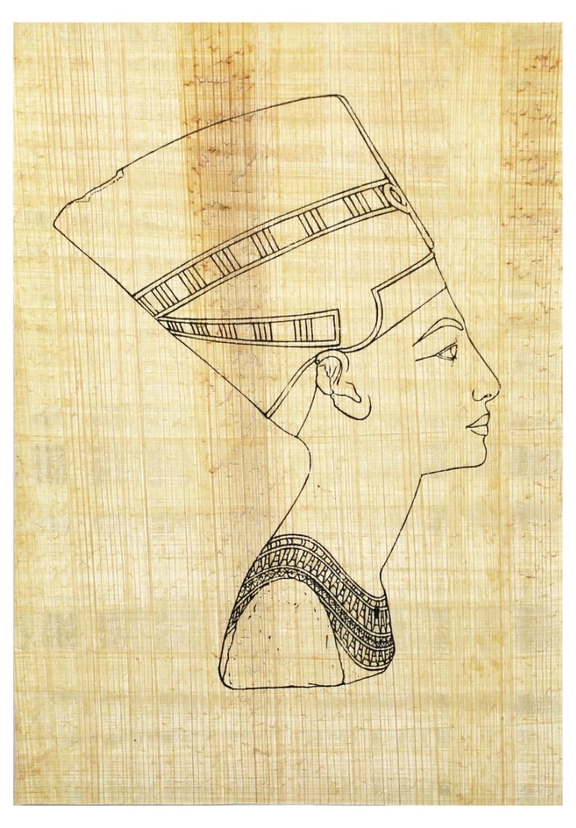 Papyrus A4 Motiv - Die Büste der Nofretete