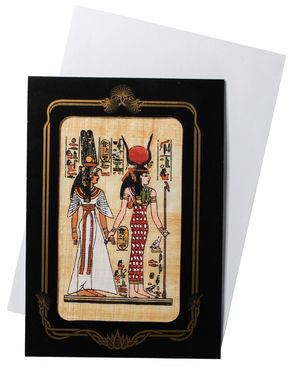 Papyrus Mini-Galerie - Isis and Nefertari bemalt